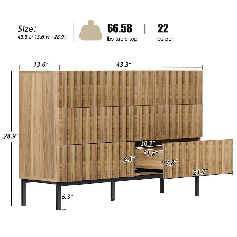 6 Drawers Chest Of Dresser Storage Tower Cabinet Bedroom Organizer