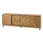 Meuble TV moderne August avec 2 tiroirs et portes coulissantes pour téléviseurs jusqu'à 78 pouces par HULALA HOME