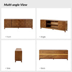 Meuble TV moderne August avec 2 tiroirs et portes coulissantes pour téléviseurs jusqu'à 78 pouces par HULALA HOME