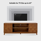 Meuble TV moderne August avec 2 tiroirs et portes coulissantes pour téléviseurs jusqu'à 78 pouces par HULALA HOME