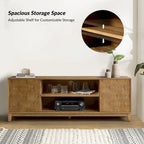 Meuble TV moderne August avec 2 tiroirs et portes coulissantes pour téléviseurs jusqu'à 78 pouces par HULALA HOME