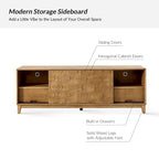 Meuble TV moderne August avec 2 tiroirs et portes coulissantes pour téléviseurs jusqu'à 78 pouces par HULALA HOME