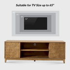 Meuble TV moderne August avec 2 tiroirs et portes coulissantes pour téléviseurs jusqu'à 78 pouces par HULALA HOME