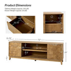 Meuble TV moderne August avec 2 tiroirs et portes coulissantes pour téléviseurs jusqu'à 78 pouces par HULALA HOME