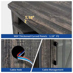 Meuble TV Moasis Highboy 59 pouces à 2 portes avec éclairage LED pour téléviseurs jusqu'à 70 pouces