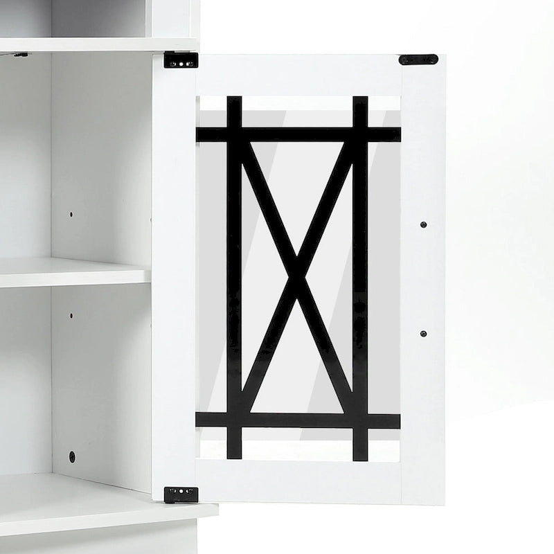 Meuble TV Moasis Highboy 59 pouces à 2 portes avec éclairage LED pour téléviseurs jusqu'à 70 pouces