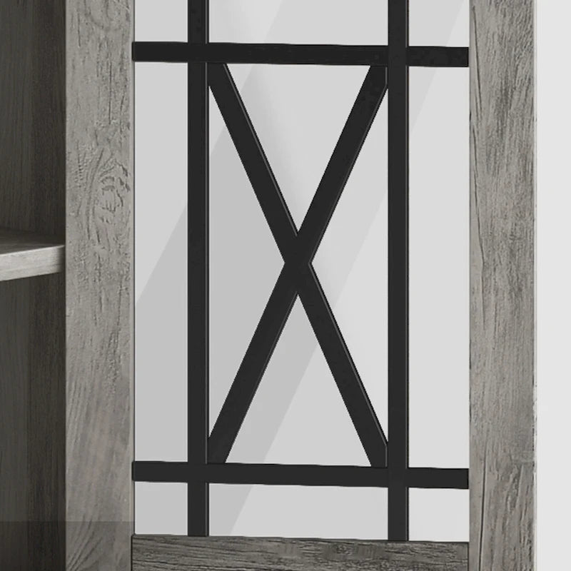 Meuble TV Moasis Highboy 59 pouces à 2 portes avec éclairage LED pour téléviseurs jusqu'à 70 pouces