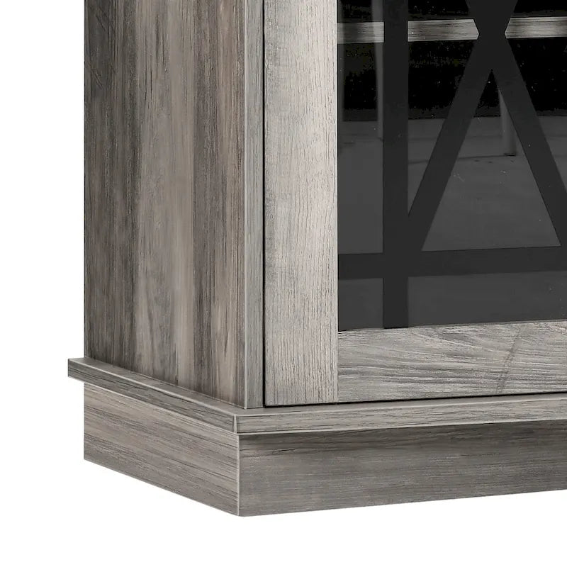 Meuble TV Moasis Highboy 59 pouces à 2 portes avec éclairage LED pour téléviseurs jusqu'à 70 pouces