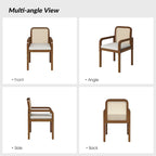 Chaises de salle à manger modernes Antoine à dossier en rotin avec coussin amovible, lot de 2, par HULALA HOME