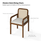 Chaises de salle à manger modernes Antoine à dossier en rotin avec coussin amovible, lot de 2, par HULALA HOME