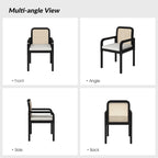 Chaises de salle à manger modernes Antoine à dossier en rotin avec coussin amovible, lot de 2, par HULALA HOME