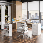 Bureau réglable en hauteur 63 pouces, design ergonomique, grand espace de rangement et possibilité de travailler debout