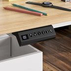 Bureau réglable en hauteur 63 pouces, design ergonomique, grand espace de rangement et possibilité de travailler debout