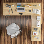 Bureau réglable en hauteur 63 pouces, design ergonomique, grand espace de rangement et possibilité de travailler debout