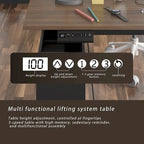 Bureau réglable en hauteur 63 pouces, design ergonomique, grand espace de rangement et possibilité de travailler debout