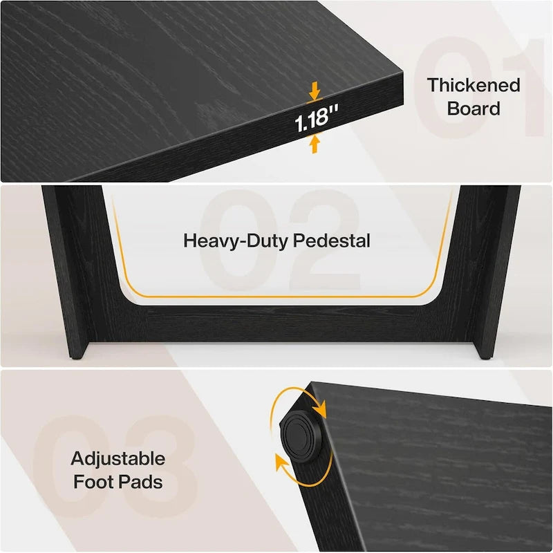 Bureau de direction de 180 cm (70,87 pouces), bureau d'ordinateur en bois pour bureau à domicile, poste de travail, mobilier professionnel