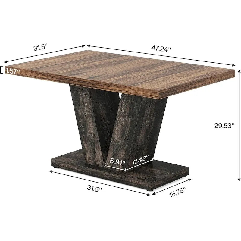 47 Petite table rectangulaire de style campagnard pour salle à manger de cuisine