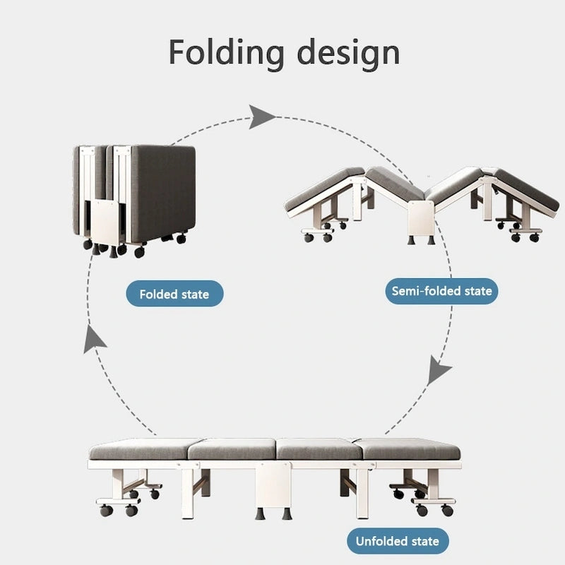 Lit d'appoint pliant portable Hansabenne avec matelas à mémoire de forme