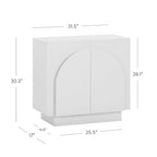 Meuble d'appoint Iris en bois, buffet, crédence ou meuble TV avec portes cintrées et étagères réglables