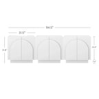 Meuble d'appoint Iris en bois, buffet, crédence ou meuble TV avec portes cintrées et étagères réglables