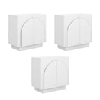 Meuble d'appoint Iris en bois, buffet, crédence ou meuble TV avec portes cintrées et étagères réglables