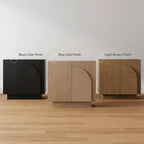 Meuble d'appoint Iris en bois, buffet, crédence ou meuble TV avec portes cintrées et étagères réglables