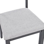 Ensemble de table à manger 5 pièces en bois massif 47L (1 table + 4 chaises à dossier à lattes)