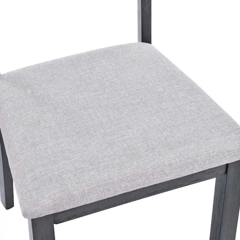 Ensemble de table à manger 5 pièces en bois massif 47L (1 table + 4 chaises à dossier à lattes)