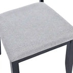 Ensemble de table à manger 5 pièces en bois massif 47L (1 table + 4 chaises à dossier à lattes)