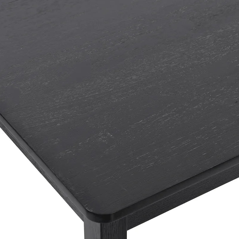 Ensemble de table à manger 5 pièces en bois massif 47L (1 table + 4 chaises à dossier à lattes)