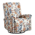 Fauteuil inclinable manuel pivotant HOMYKA à motif floral, avec dossier rembourré