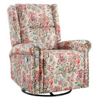 Fauteuil inclinable manuel pivotant HOMYKA à motif floral, avec dossier rembourré