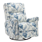Fauteuil inclinable manuel pivotant HOMYKA à motif floral, avec dossier rembourré