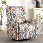 Fauteuil inclinable manuel pivotant HOMYKA à motif floral, avec dossier rembourré