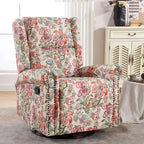 Fauteuil inclinable manuel pivotant HOMYKA à motif floral, avec dossier rembourré