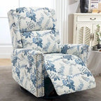 Fauteuil inclinable manuel pivotant HOMYKA à motif floral, avec dossier rembourré