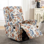 Fauteuil inclinable manuel pivotant HOMYKA à motif floral, avec dossier rembourré