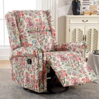 Fauteuil inclinable manuel pivotant HOMYKA à motif floral, avec dossier rembourré