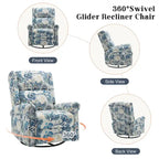 Fauteuil inclinable manuel pivotant HOMYKA à motif floral, avec dossier rembourré