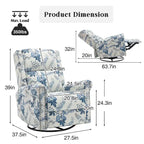 Fauteuil inclinable manuel pivotant HOMYKA à motif floral, avec dossier rembourré