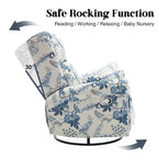 Fauteuil inclinable manuel pivotant HOMYKA à motif floral, avec dossier rembourré