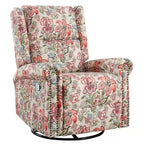 Fauteuil inclinable manuel pivotant HOMYKA à motif floral, avec dossier rembourré