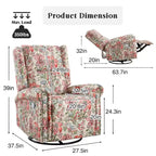 Fauteuil inclinable manuel pivotant HOMYKA à motif floral, avec dossier rembourré