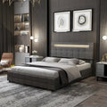 Queen Bed Frame with Storage Drawers Adjustable Headboard Lights LED