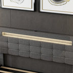 Cadre de lit Queen avec tiroirs de rangement, tête de lit réglable et éclairage LED