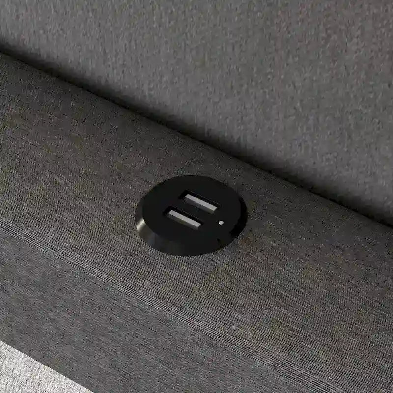 Cadre de lit Queen avec tiroirs de rangement, tête de lit réglable et éclairage LED