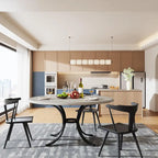 Table de salle à manger ronde pour 4 à 6 personnes, table de cuisine en bois pour salle à manger