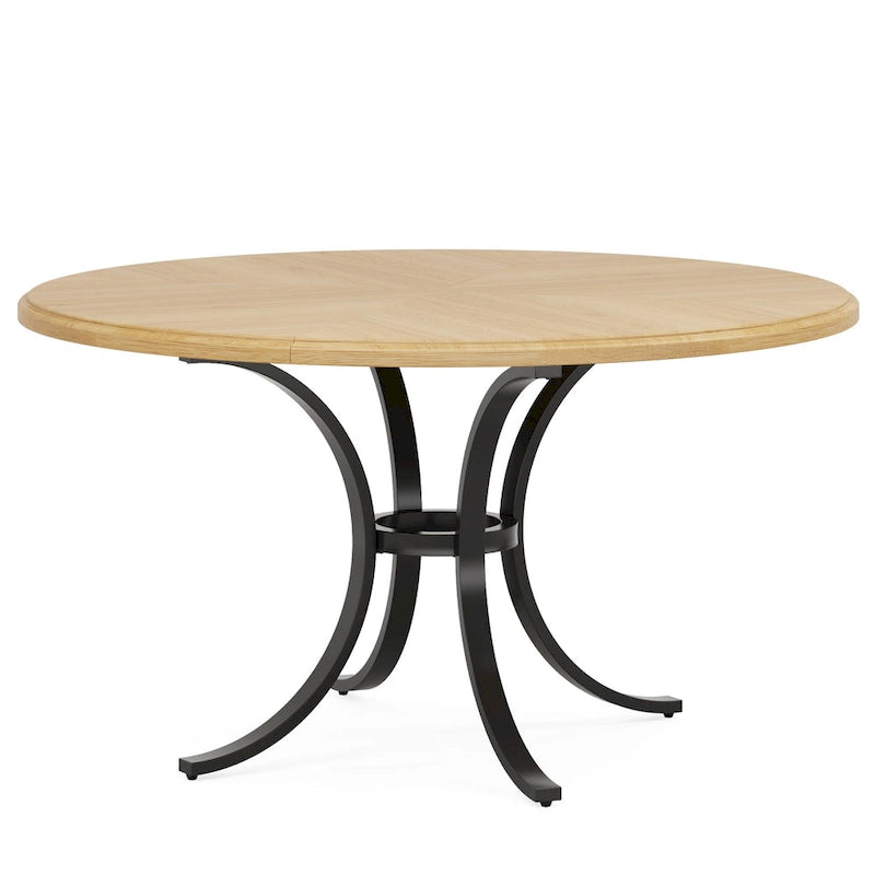 Table de salle à manger ronde pour 4 à 6 personnes, table de cuisine en bois pour salle à manger