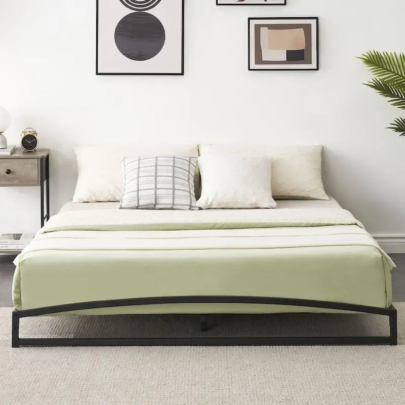 Cadre de lit bas en métal avec plateforme de 15 cm