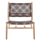 Fauteuil d'appoint carré SAFAVIEH Queenie Bandelier en cuir tressé ajouré - 66 cm L x 81 cm P x 79 cm H